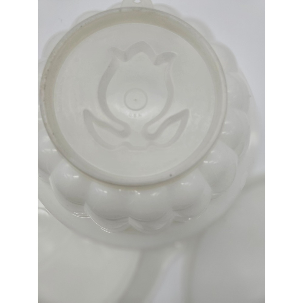 Tupperware Jel-N-Serve Vintage White Gelatin Mold Set 620 3 Piece Tulip Design - Picture 3 of 7